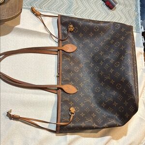 Louis Vuitton Brown Monogram Neverfull Tote